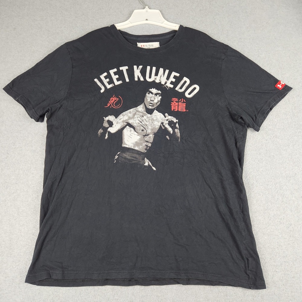 Under Armour T-Shirt Mens XL Black Bruce Lee Jeet Kune Do Roots of Fight Tee